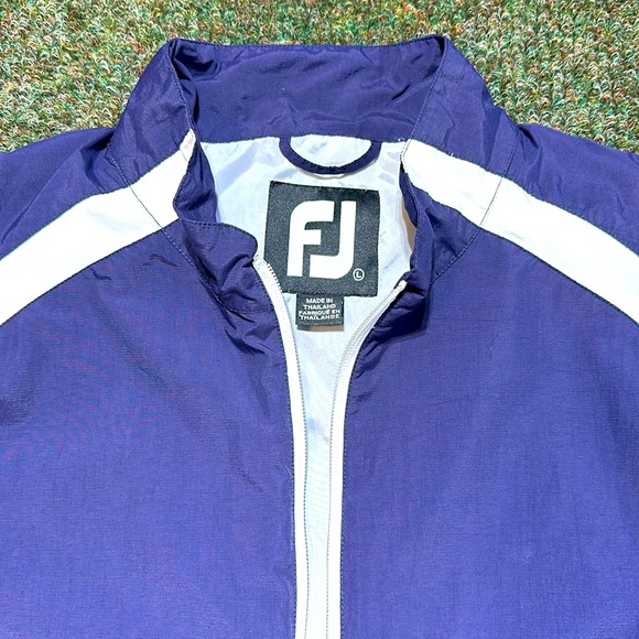 FootJoy Mens Jacket Blue Colorblock 1/2 Zip Anorak Nylon Windbreaker - Picture 2 of 14